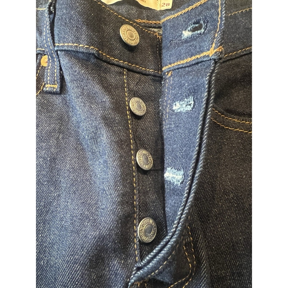 Levi's Premium Wedgie High Rise Light Wash W28 L26 Button Fly fringe pocket - Picture 12 of 12
